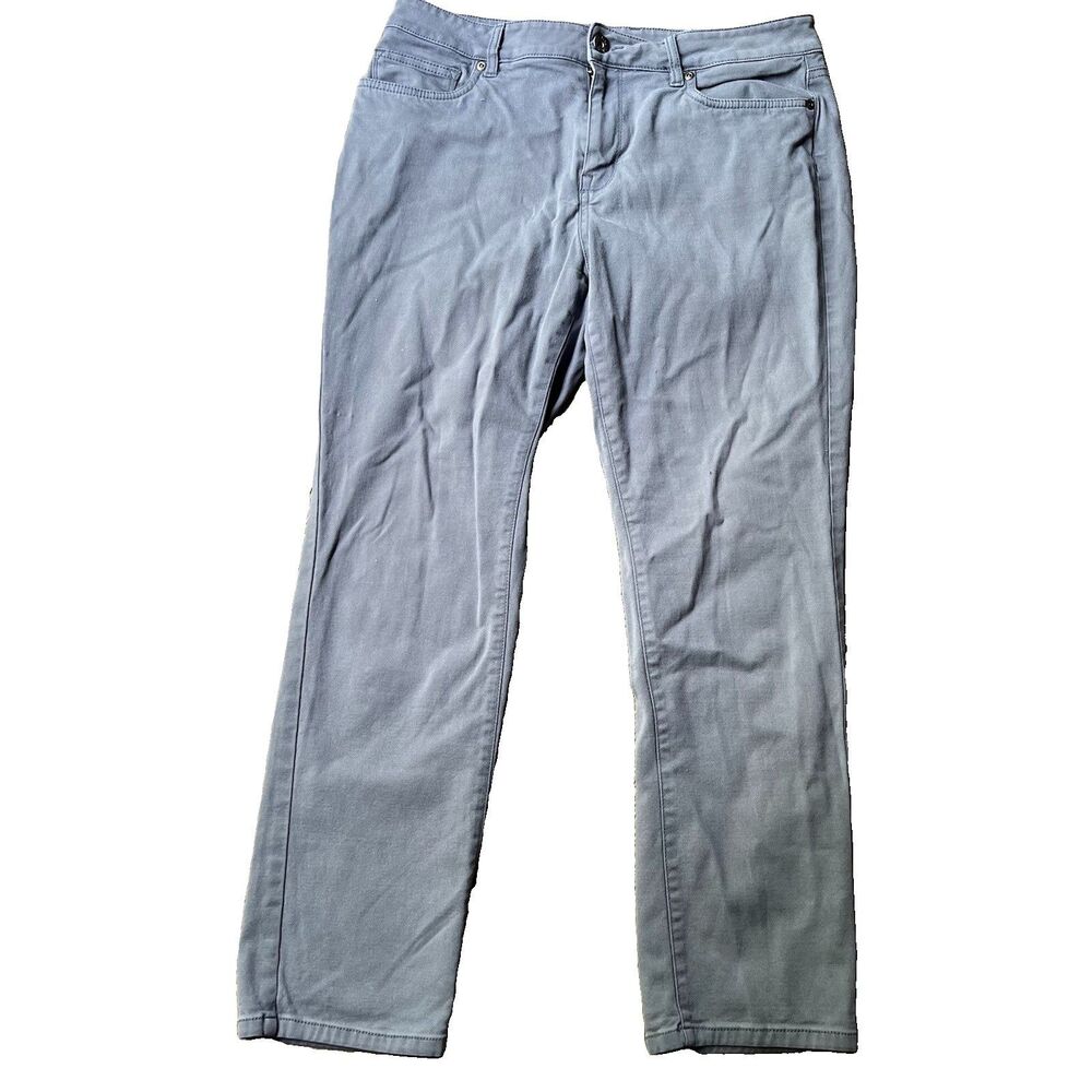 LL Bean Classic Fit Gray Straight Leg Casual Pants Women's Size 12 Petite